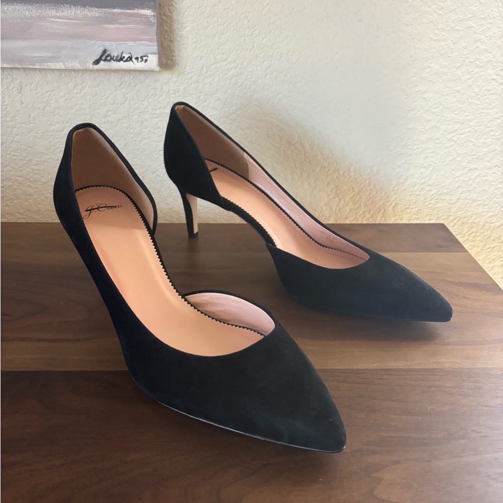 J. Crew Lucie black suede pumps